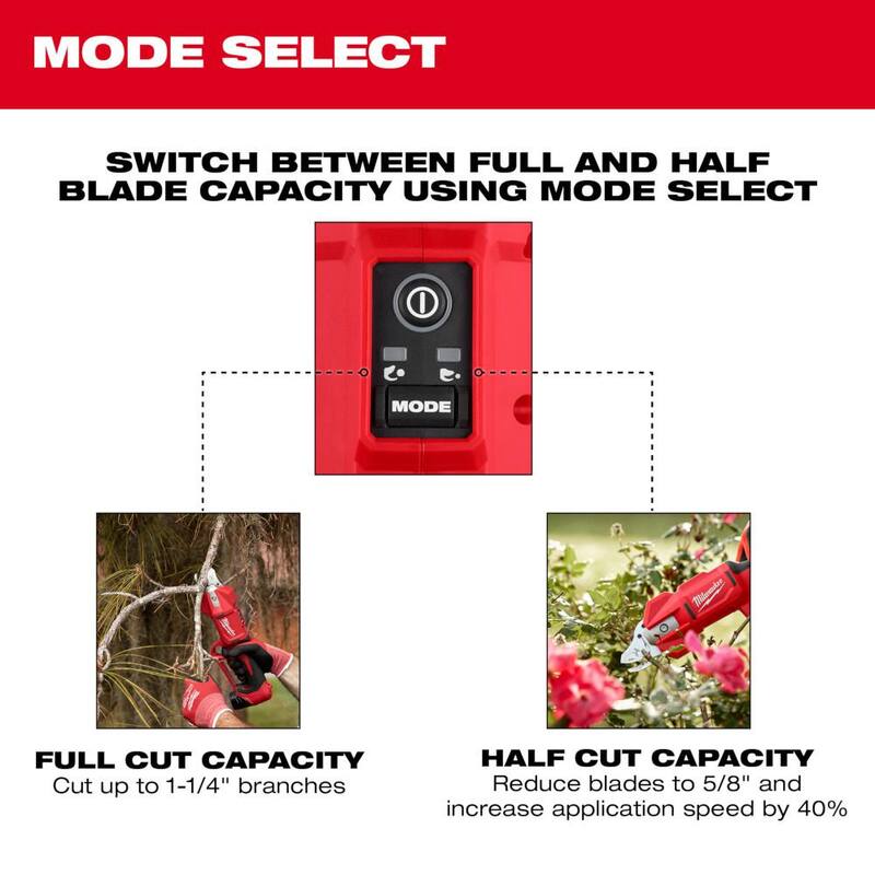 Milwaukee M12 12V Cordless Brushless Pruner Shears Kit W/ 2.0 Ah Battery & Charger - 2534-21