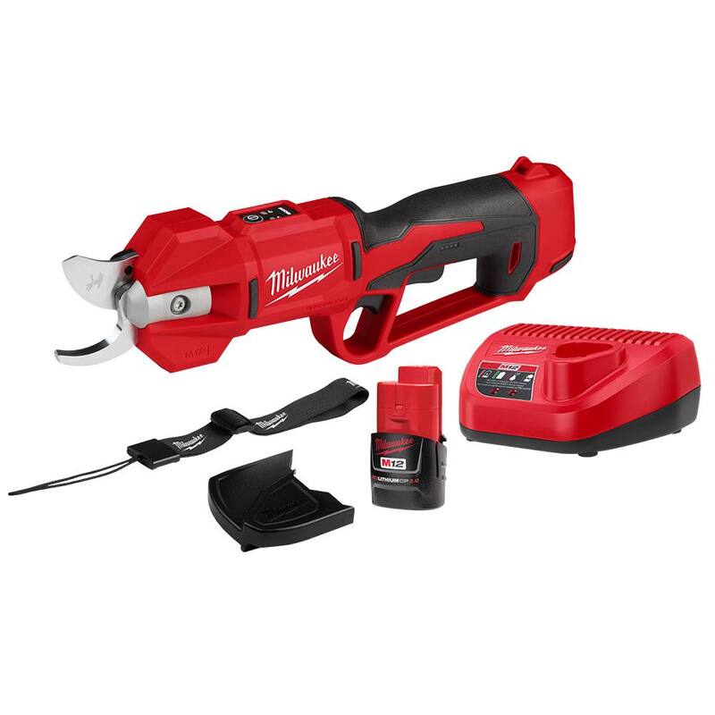 Milwaukee M12 12V Cordless Brushless Pruner Shears Kit W/ 2.0 Ah Battery & Charger - 2534-21
