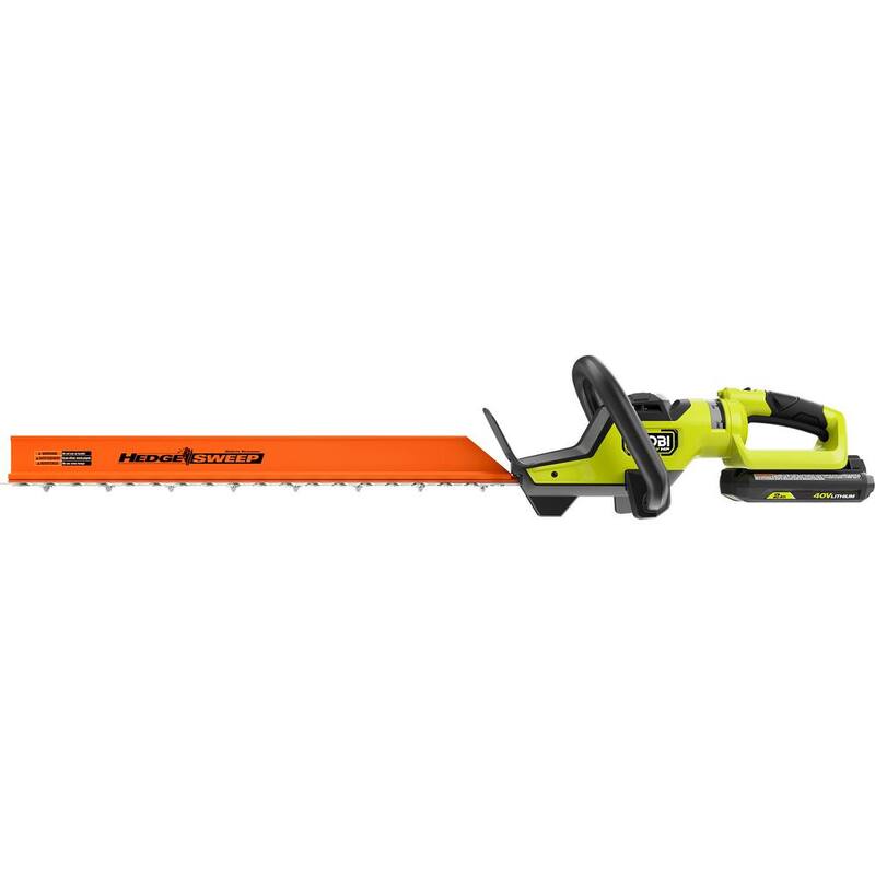 RYOBI 40V HP Brushless 26 in. Cordless Battery Hedge Trimmer with 2.0 Ah Battery and Charger - RY40640