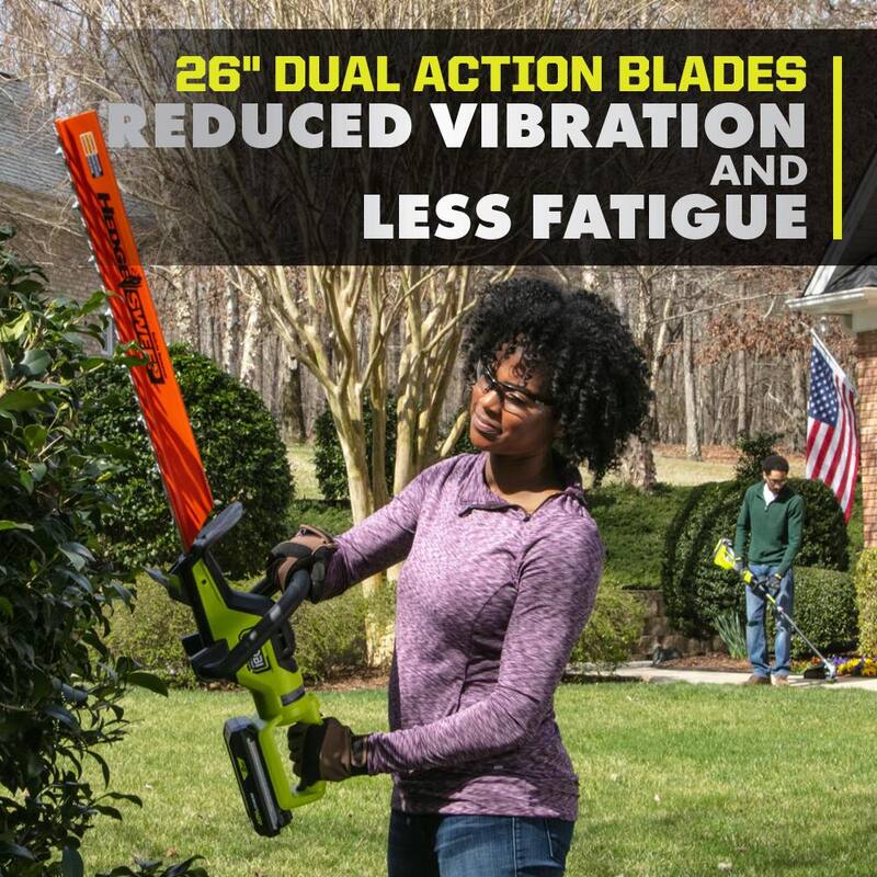 RYOBI 40V HP Brushless 26 in. Cordless Battery Hedge Trimmer with 2.0 Ah Battery and Charger - RY40640