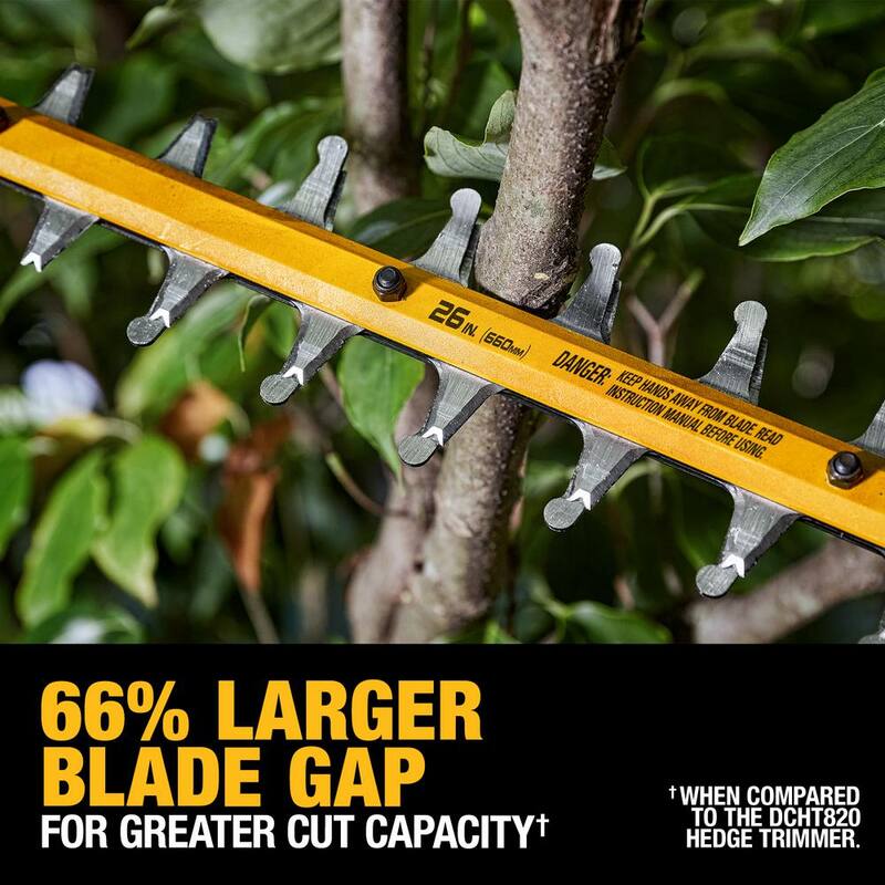 DEWALT FLEXVOLT 60V MAX 26 in. Brushless Cordless Battery Powered Hedge Trimmer Kit with (1) FLEXVOLT 2 Ah Battery & Charger - DCHT870T1