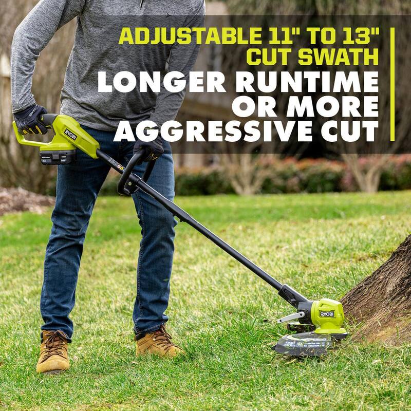 RYOBI ONE+ 18V 13 in. Cordless Battery String Trimmer/Edger with 4.0 Ah Battery and Charger - P20180