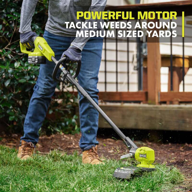 RYOBI ONE+ 18V 13 in. Cordless Battery String Trimmer/Edger with 4.0 Ah Battery and Charger - P20180