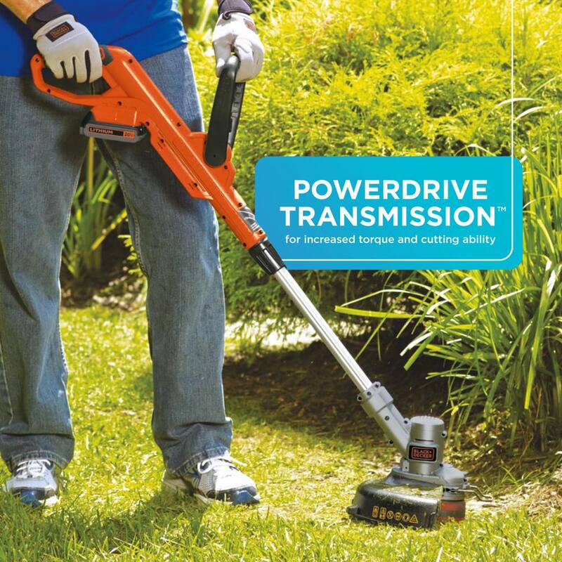 BLACK+DECKER 20V MAX Cordless Battery Powered 2-in-1 String Trimmer & Lawn Edger Kit with (1) 2Ah Battery & Charger - LST300