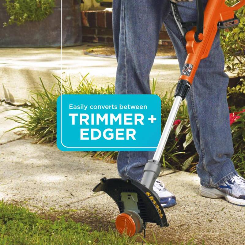 BLACK+DECKER 20V MAX Cordless Battery Powered 2-in-1 String Trimmer & Lawn Edger Kit with (1) 2Ah Battery & Charger - LST300
