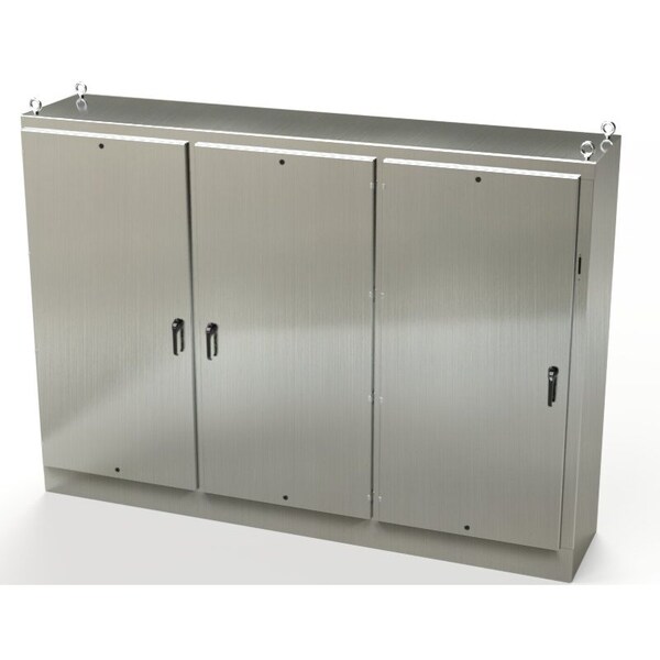 Saginaw Control & Engineering 304 Stainless Steel Electrical Enclosures, 84 in H, 24 in D, 117-1/2 in W, NEMA 3R, 4, 4X, 12, 13 - SCE-84XM3EW24SS