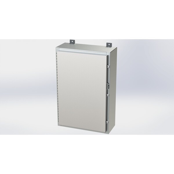 Saginaw Control & Engineering 304 Stainless Steel Electrical Enclosures, 30 in H, 8 in D, 20 in W, NEMA 4X, Hinged - SCE-30H2008SSLP