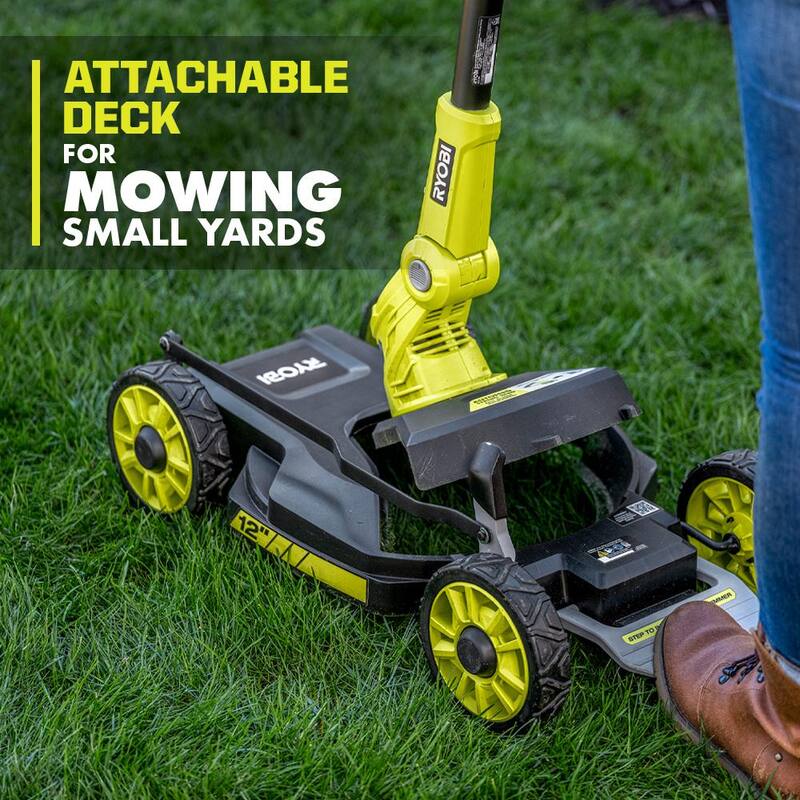 RYOBI ONE+ 18V 12 in. Cordless Battery 3-in-1 Mower, String Trimmer, and Edger (Tool Only) - P20016BTL