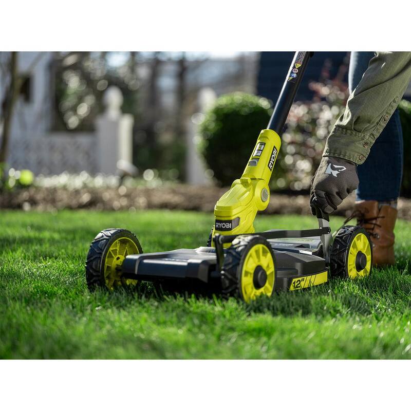RYOBI ONE+ 18V 12 in. Cordless Battery 3-in-1 Mower, String Trimmer, and Edger (Tool Only) - P20016BTL