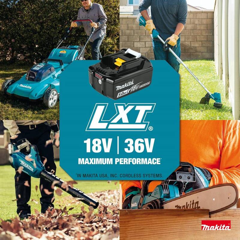 Makita LXT 18V Lithium-Ion Brushless Cordless Couple Shaft Power Head Kit w/String Trimmer & 10 in. Pole Saw Attachments 4.0Ah - XUX02SM1X4