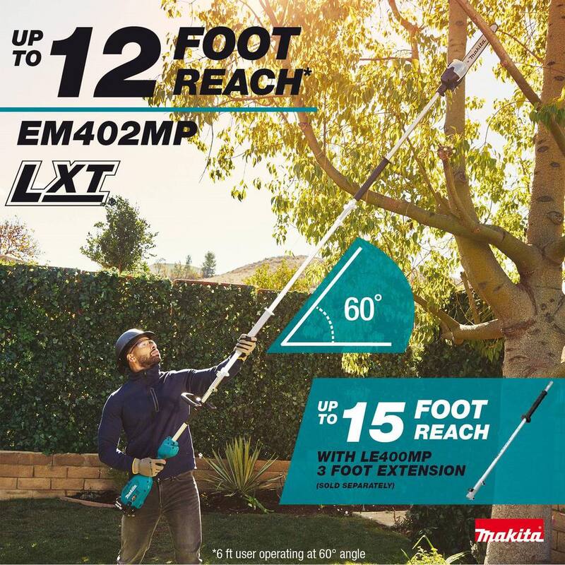 Makita LXT 18V Lithium-Ion Brushless Cordless Couple Shaft Power Head Kit w/String Trimmer & 10 in. Pole Saw Attachments 4.0Ah - XUX02SM1X4
