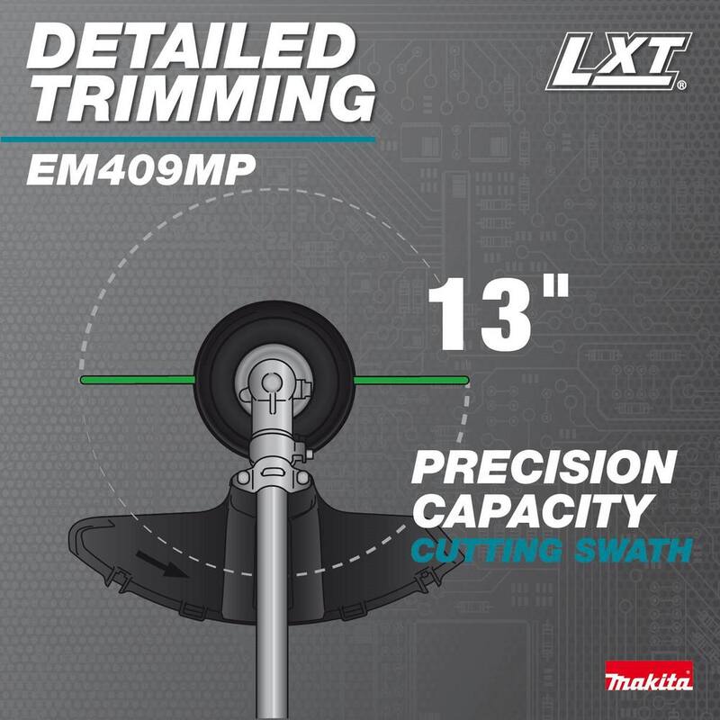 Makita LXT 18V Lithium-Ion Brushless Cordless Couple Shaft Power Head Kit w/String Trimmer & 10 in. Pole Saw Attachments 4.0Ah - XUX02SM1X4