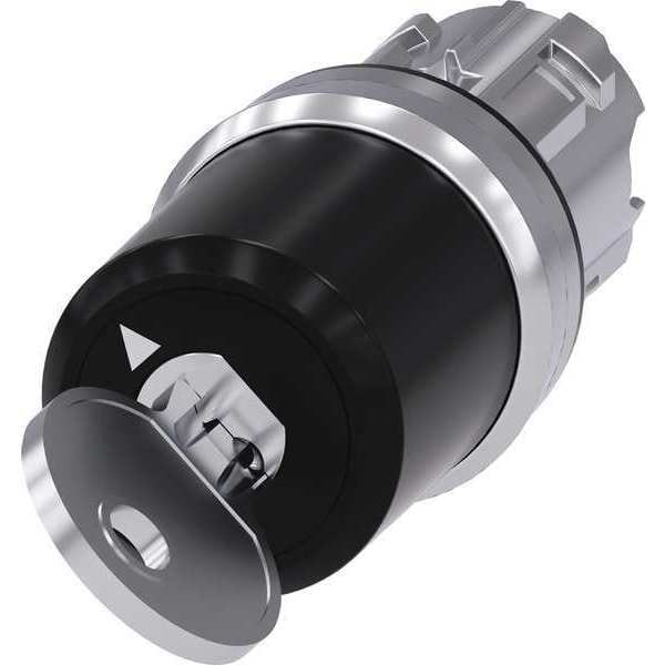 Interruptor accionado por llave Siemens, 22mm, Bisel de metal - 3SU1050-5BF11-0AA0