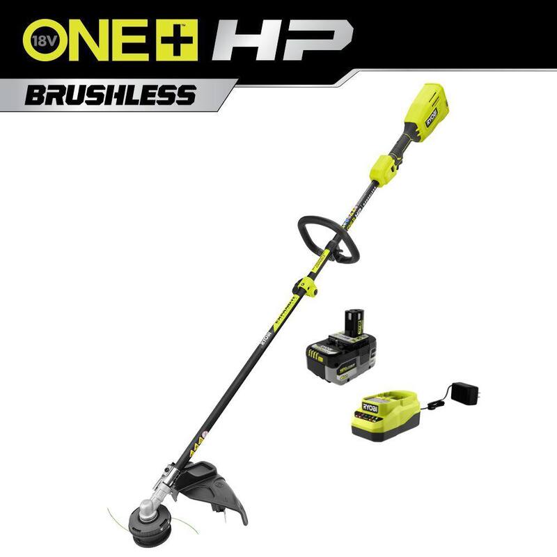 RYOBI ONE+ HP 18V Brushless 15 in. Attachment Capable String Trimmer with 6.0 Ah Battery and Charger - P20220
