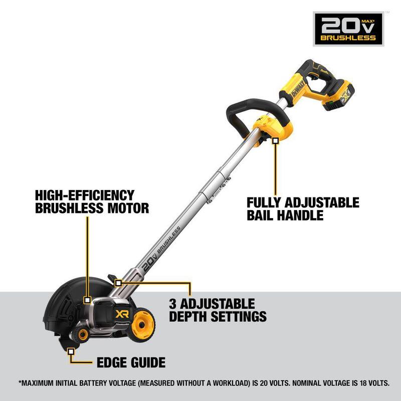 DEWALT 20V MAX Cordless Battery Powered Lawn Edger Kit with (1) 4Ah Battery, Charger & Blade - DCED400M1WZO400