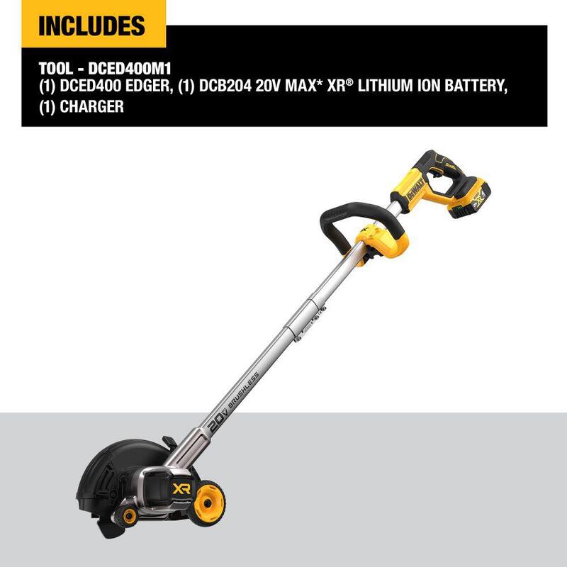 DEWALT 20V MAX Cordless Battery Powered Lawn Edger Kit with (1) 4Ah Battery, Charger & Blade - DCED400M1WZO400