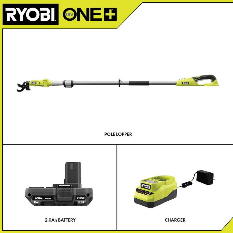 RYOBI ONE+ 18V Cordless Pole Lopper with 2.0 Ah Battery and Charger - P2560