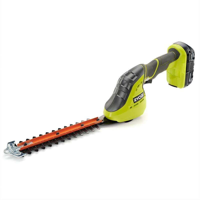 RYOBI ONE+ 18V Cordless Grass Shear and Shrubber Trimmer with 2.0 Ah Battery and Charger - P2980