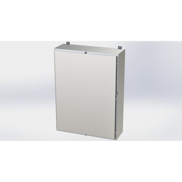 Saginaw Control & Engineering 304 Stainless Steel Electrical Enclosures, 48 in H, 12 in D, 36 in W, NEMA 4X, Hinged - SCE-48H3612SSLP