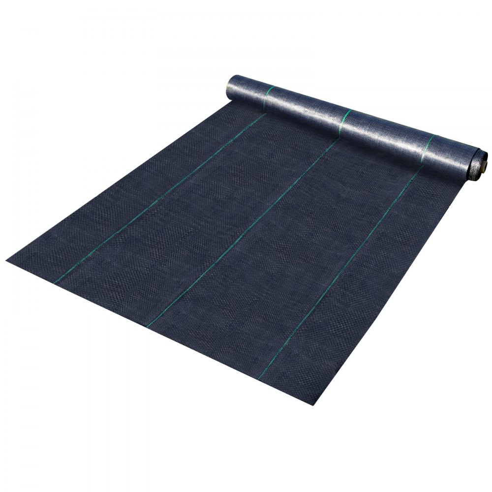 VEVOR Weed Barrier Landscape Fabric, 6 x 250 ft, 4.1 Oz Premium Woven Ground Cover, Heavy Duty PP Material & Easy Setup, Weed Control for Outdoor Garden, Lawn, Driveway, Black - ZZZP4.1OZ6X250FCBV0