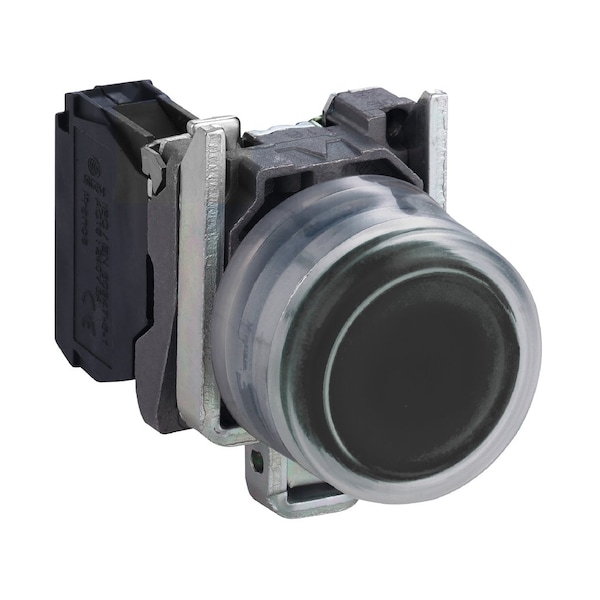 Schneider Electric Botón pulsador, Harmony XB4, metal, sobresaliente, negro, 22mm, retorno por resorte, con protector, sin marcar, 1NC - XB4BP21