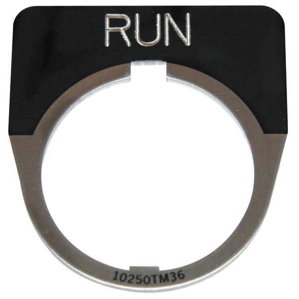 Placa de leyenda Eaton Cutler-Hammer, media luna, correr, negro - 10250TM31