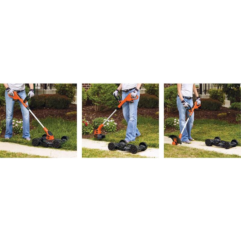 BLACK+DECKER 20V MAX Cordless Battery Powered 3-in-1 String Trimmer, Lawn Edger & Lawn Mower Kit with (2) 2Ah Batteries & Charger - MTC220