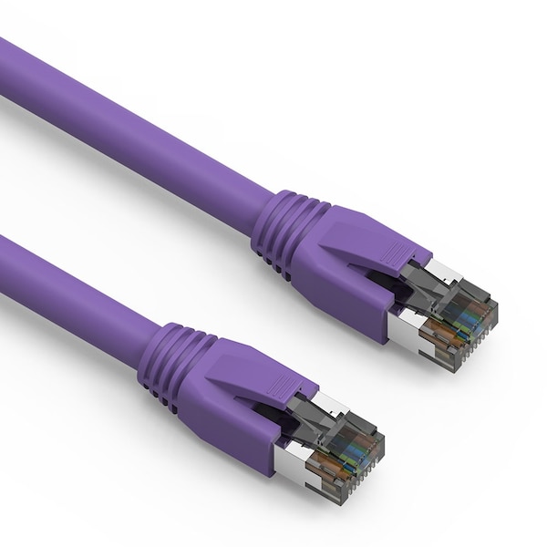 Cable de red Ethernet CAT8 S/FTP 24AWG 2GHz 40G- 1ft- Morado - 100351PU