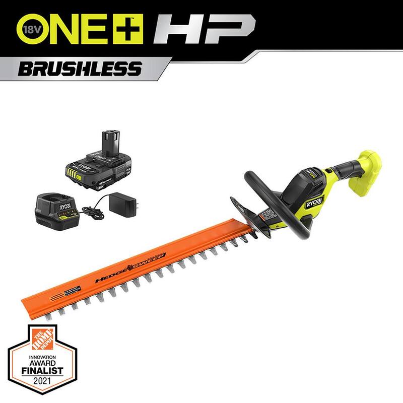 RYOBI ONE+ HP 18V Brushless 22 in. Cordless Battery Hedge Trimmer with 2.0 Ah Battery and Charger - P2680