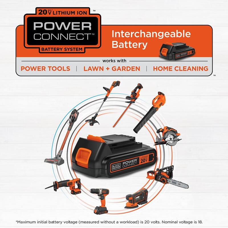 BLACK+DECKER 20V MAX Cordless Battery Powered Hedge Trimmer Kit with (1) 1.5Ah Battery & Charger - LHT2220
