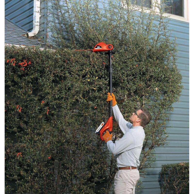 BLACK+DECKER 20V MAX Cordless Battery Powered Pole Hedge Trimmer Kit with (1) 1.5Ah Battery & Charger - LPHT120