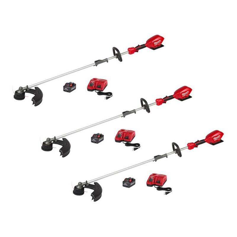 Milwaukee M18 FUEL 18V Lithium-Ion Brushless Cordless QUIK-LOK String Trimmer Kit with Three 8.0 Ah Batteries (3-Tool) - 2825-21ST-2825-21ST-2825-21ST