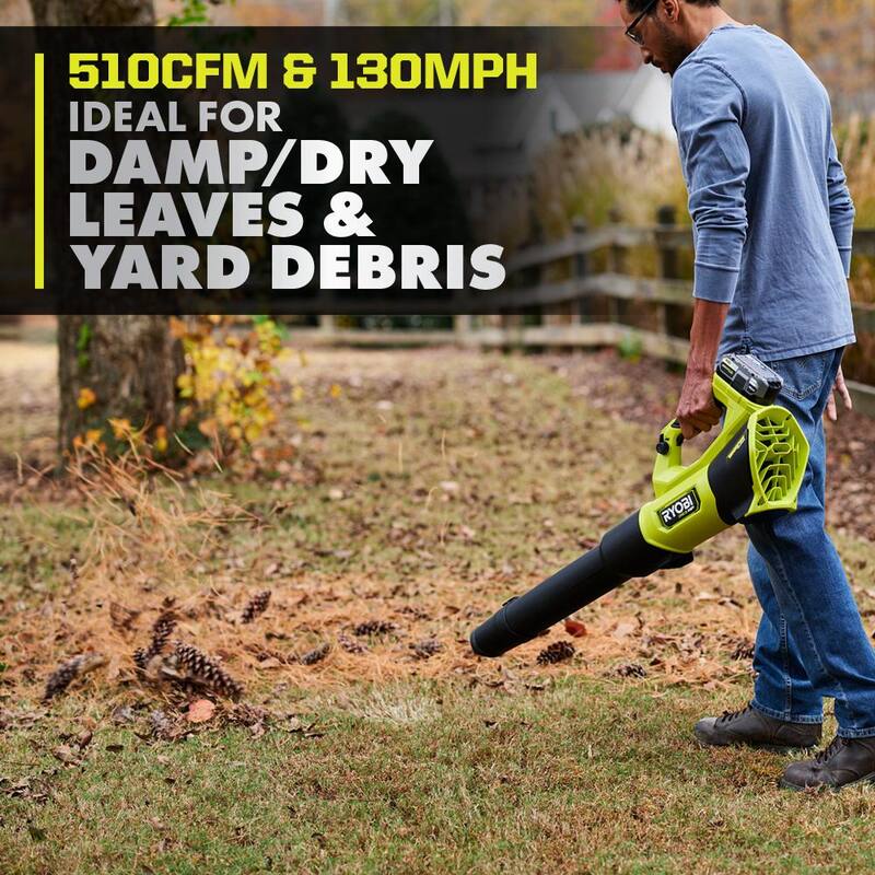 RYOBI ONE+ HP 18V Brushless Cordless Battery 15 in. String Trimmer & 510 CFM Leaf Blower Combo Kit w/4.0 Ah Battery & Charger - PBLCK201K