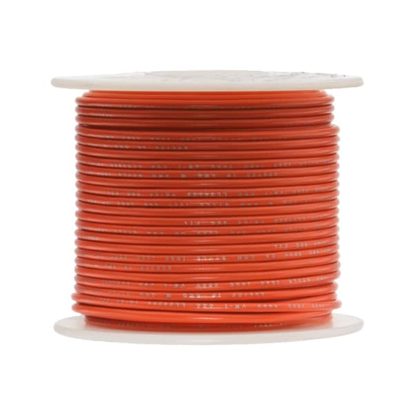 Remington Industries Hookup Wire, 20 AWG, Orange, 100 ft - 20UL1015STRORA