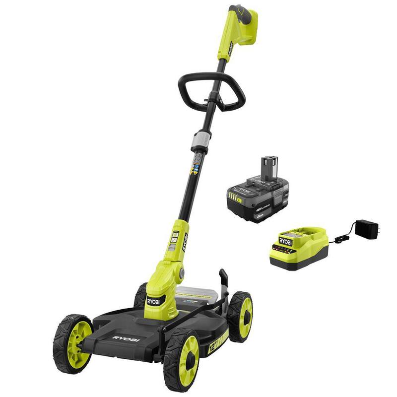 RYOBI ONE+ 18V 12 in. Cordless Mower with 4.0 Ah Battery and Charger - P20160