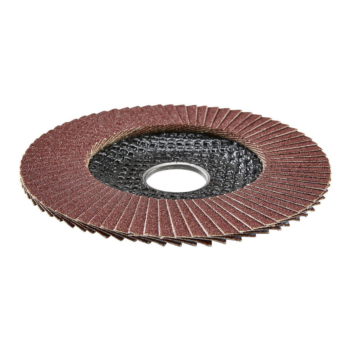 Disco de láminas tipo 27 de 4-1/2 pulgadas x 7/8 pulgadas, grano 120, con respaldo de fibra de vidrio y grano de óxido de aluminio - 57759