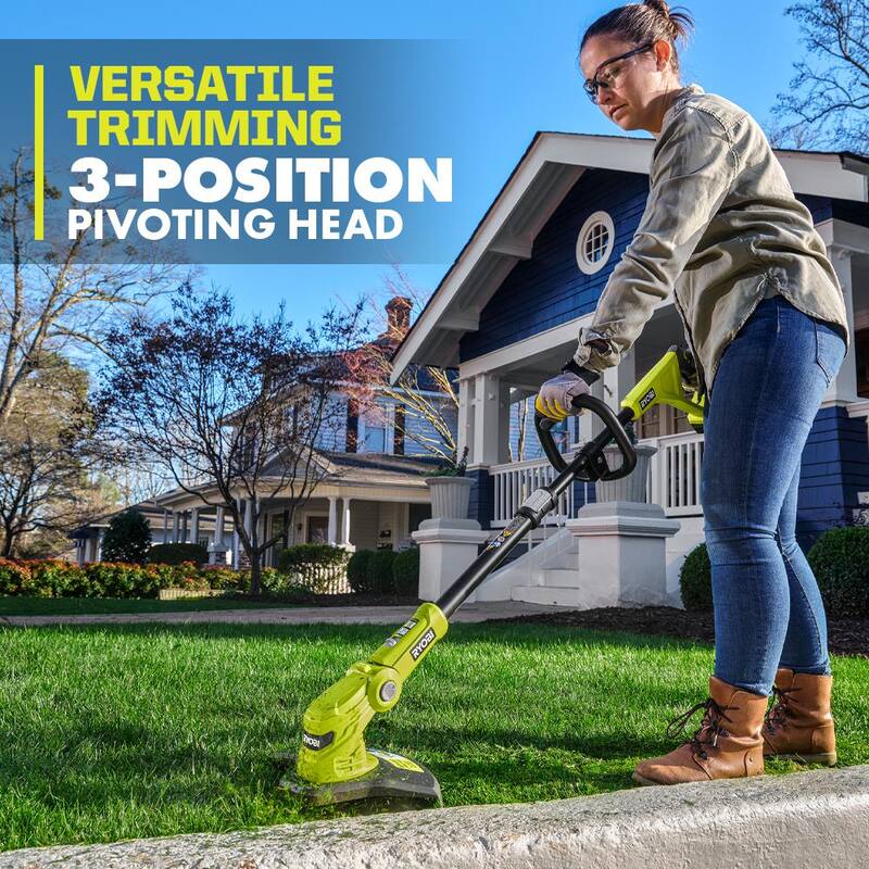 RYOBI ONE+ 18-Volt 12 in. Cordless 3-in-1 Trim Mower with Extra 3-Pack of Spools, 4.0 Ah Battery and Charger - P20160-AC
