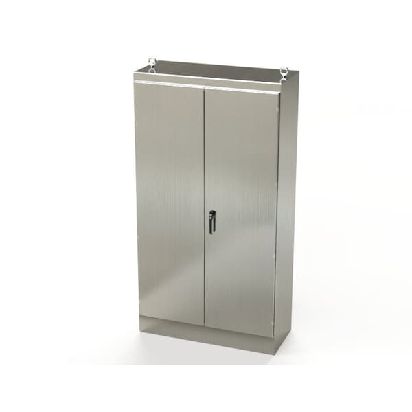 Saginaw Control & Engineering 304 Stainless Steel Electrical Enclosures, 90 in H, 20 in D, 48 in W, NEMA 3R, 12, 13, Hinged - SCE-904820SSFSD