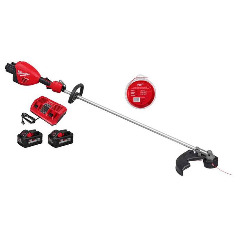 Milwaukee M18 FUEL 18V Brushless Cordless 17 in. Straight Shaft String Trimmer w/0.105 in. x 180 ft. Line, (2) Battery, Charger - 3006-22-49-16-2800
