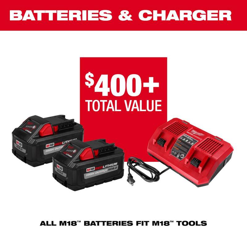 Milwaukee M18 FUEL 18V Brushless Cordless 17 in. Straight Shaft String Trimmer w/0.105 in. x 180 ft. Line, (2) Battery, Charger - 3006-22-49-16-2800
