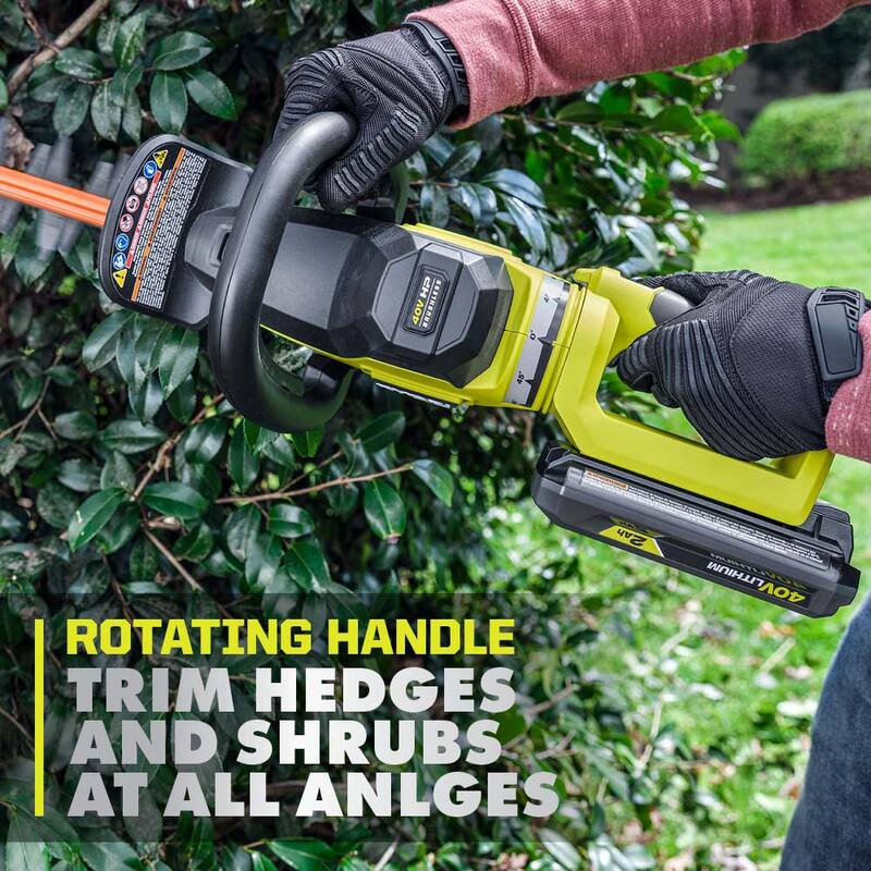 RYOBI 40V HP Brushless Whisper Series 26 in. Cordless Battery Hedge Trimmer with 2.0 Ah Battery and Charger - RY40660