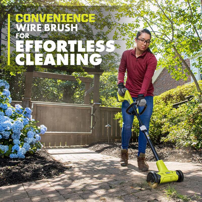 RYOBI ONE+ 18V Patio Cleaner with Wire Brush Edger (Tool Only) - P2905BTL