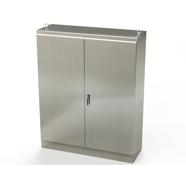 Saginaw Control & Engineering 304 Stainless Steel Electrical Enclosures, 90 in H, 24 in D, 72 in W, NEMA 3R, 12, 13, Hinged - SCE-907224SSFSD