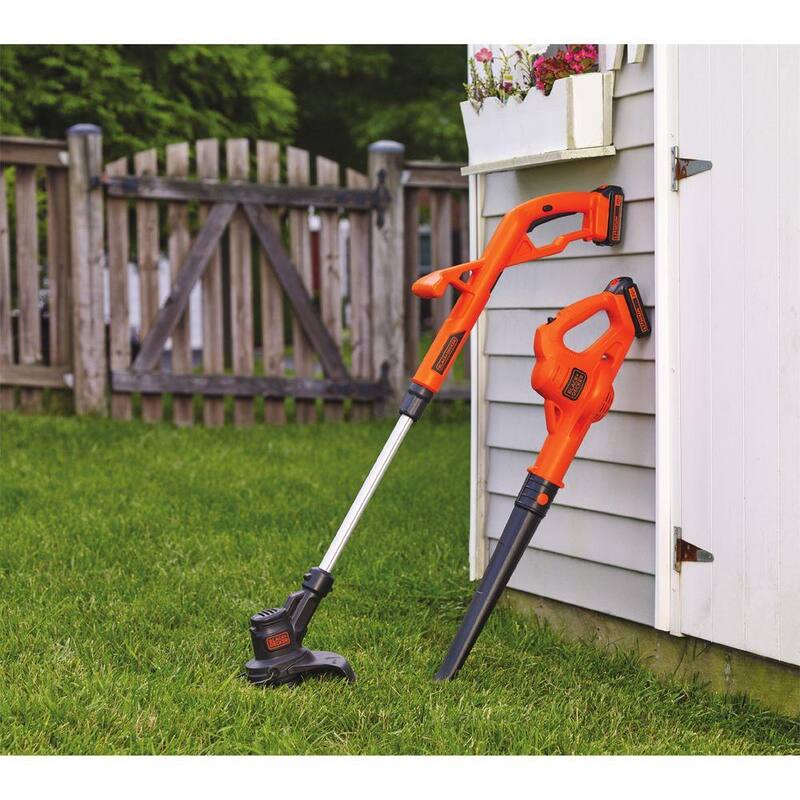 BLACK+DECKER 20V MAX Cordless Battery Powered String Trimmer & Leaf Blower Combo Kit with (2) 1.5 Ah Battery and Charger - LCC222