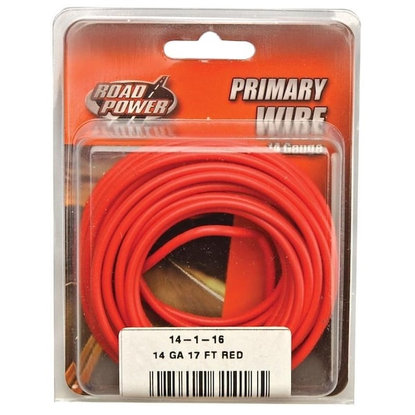 Cci Road Power Electrical Wire, 14 AWG Wire, 2560 V, Copper Conductor, Red Sheath - 55669133/14-1-16