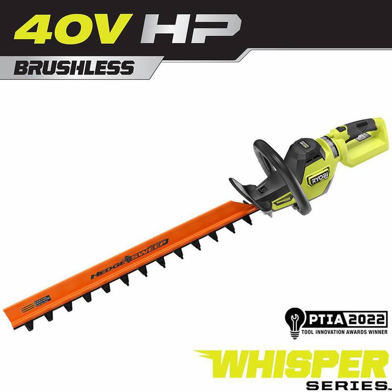 RYOBI 40V HP Brushless Whisper Series 26 in. Cordless Battery Hedge Trimmer (Tool Only) - RY40606BTL