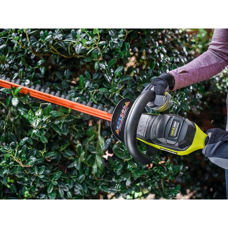 RYOBI ONE+ HP 18V Brushless Whisper Series 24 in. Cordless Hedge Trimmer with 2.0 Ah Battery and Charger - P26110