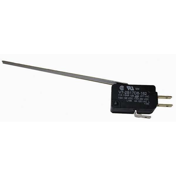 Interruptor de acción rápida en miniatura Honeywell, palanca, actuador largo, SPDT, calificación de contacto de 3A @ 240V AC - V7-2B17D8-162