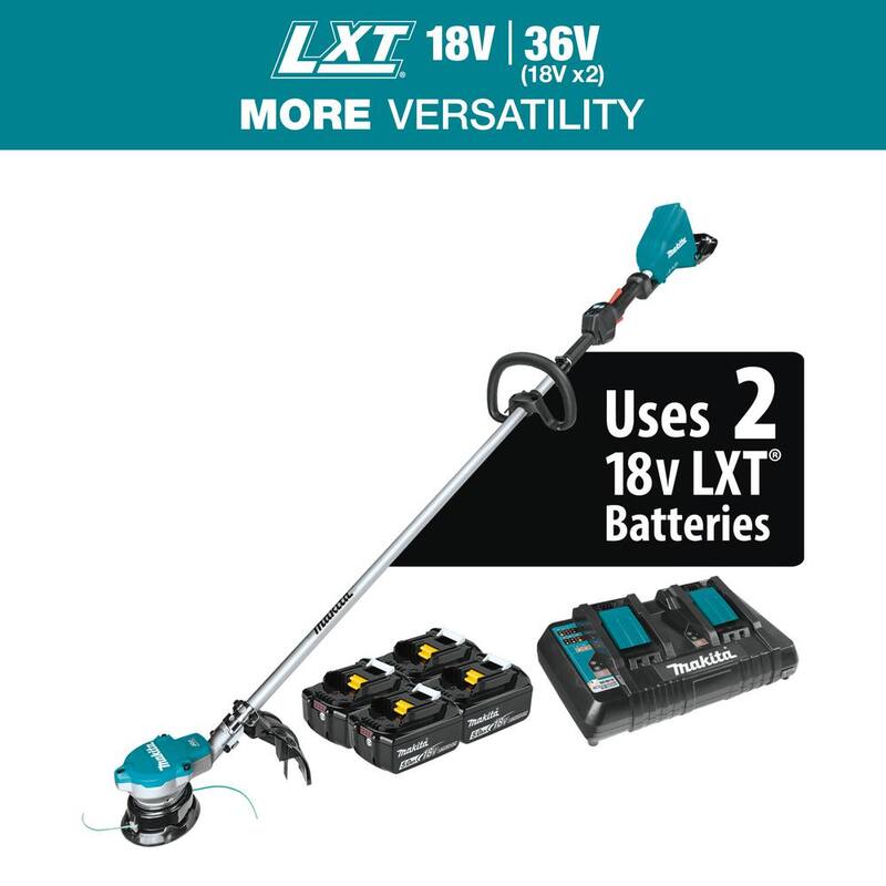 Makita LXT 18V X2 (36V) Lithium-Ion Brushless Cordless String Trimmer Kit with Four 5.0 Ah Batteries - XRU15PT1