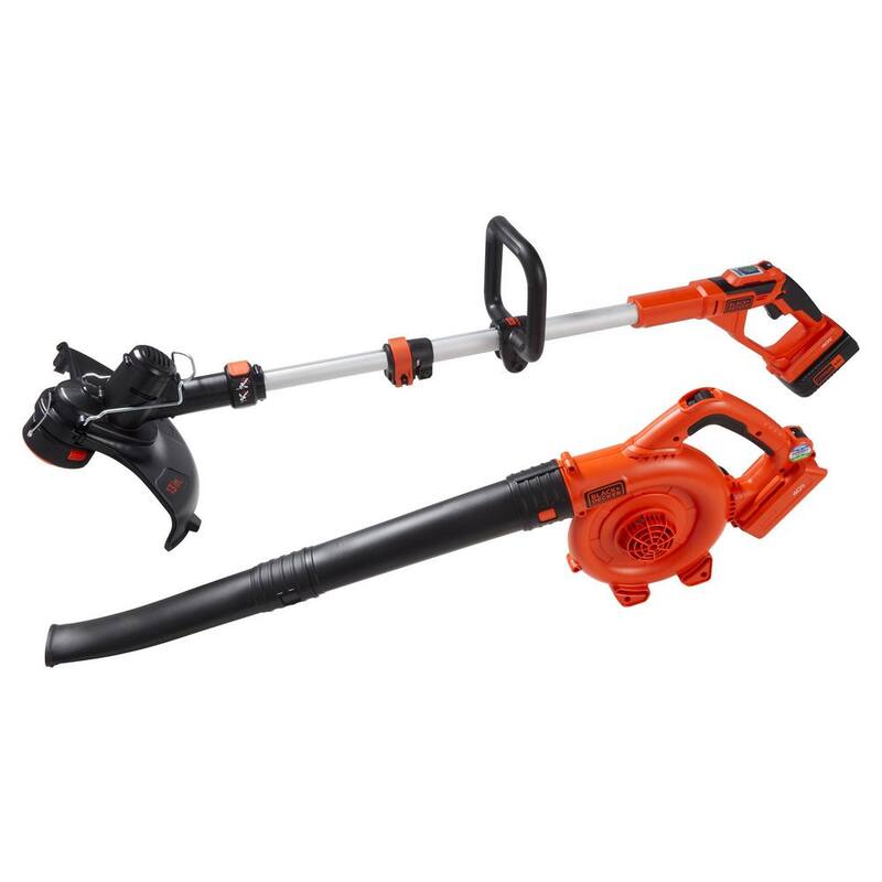 BLACK+DECKER 40V MAX Brushless Cordless Battery Powered String Trimmer (1) 2Ah Battery & Charger & Leaf Blower (Tool Only) - LCC140